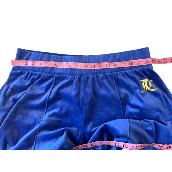 Juicy Couture Velvet Blue Slit Sides Wide Leg Pull on Sweatpants Size 1x - Picture 12 of 15
